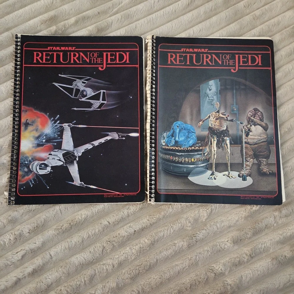Lot Of 2 1983 Starwars Return Of The Jedi Notebook Vintage Memorabilia